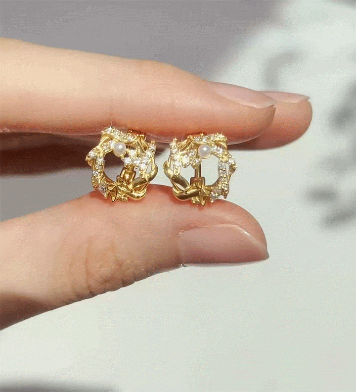 韓国大人気★WING BLING★14K Post★Ruel Onetouch Ring ピアス 韓国大人気☆WING BLING☆14K Post☆Ruel Onetouch Ring ピアス